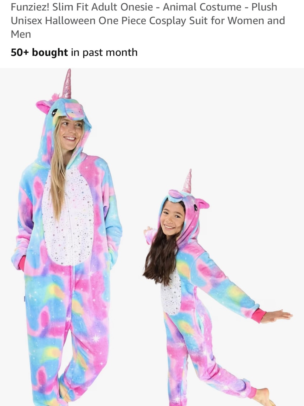 Plush Unicorn Pajama Set for Women - Tie-Dye Pink Blue